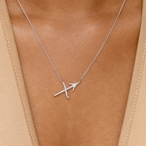 Angara Jewelry - Diamond Sagittarius Zodiac Sign Pendant necklace ANGARA